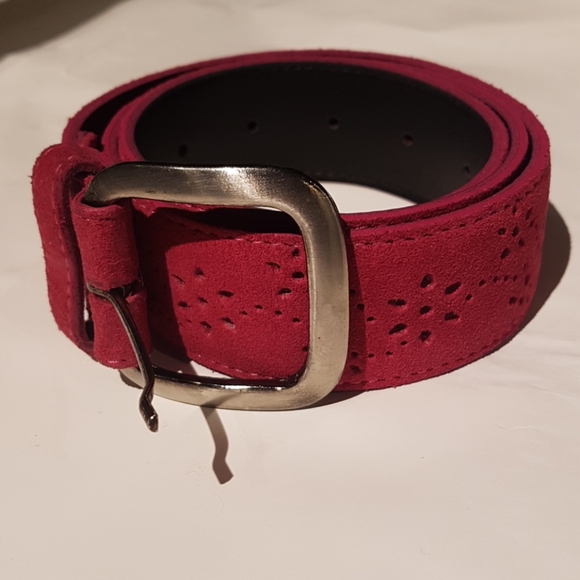 Accessories - 2/$20 NWOT burgundy red woman leather belt